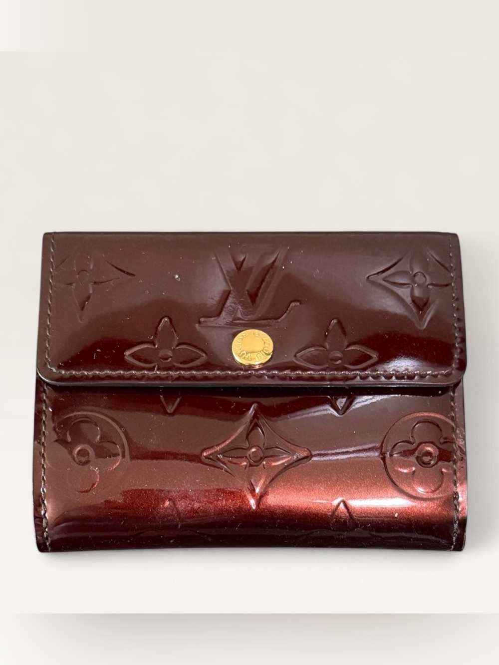 Louis Vuitton Amarante Vernis Card Holder w/coa